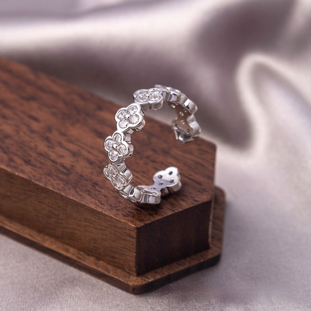 Ring Real Gold Zircon Ornament Adjustable Retro Heavy Industry Exquisite Ring Ornament Jewelry & Accessories