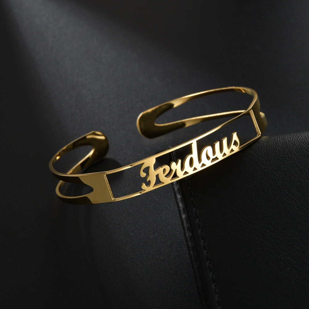 Customized Name Bracelet Personalized Custom Bangles Stainless Steel Jewelry / Accessories