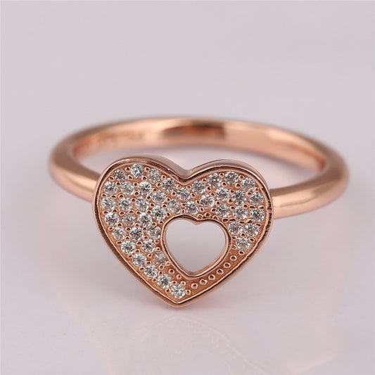 Bague puzzle en or électrique clignotante en forme de cœur