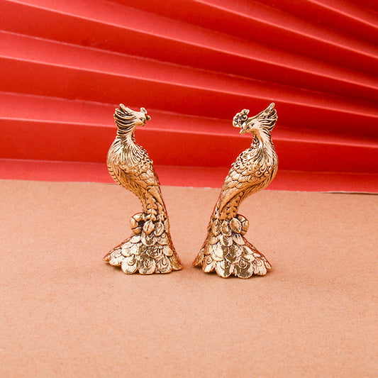 Home Creative Brass Phoenix Peacock Ornaments