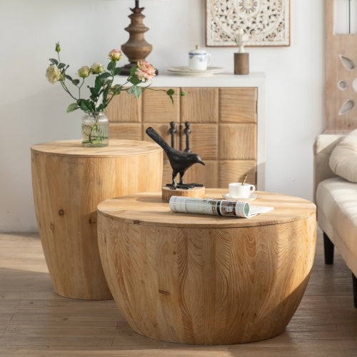 Vintage Style Bucket Shaped Coffee Table Set For Office, Dining Room And Living Room Furniture