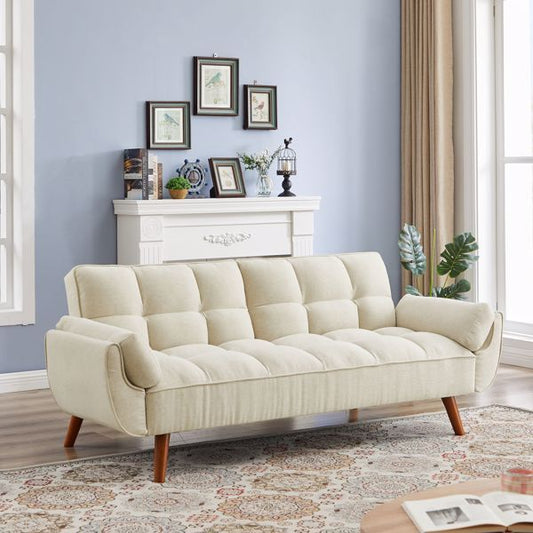 Newly Designed Linen Sofa Furniture With Adjustable Backrest And Easy Assembly Lounge Chair - Beige Color Furniture