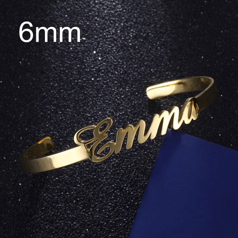 Customized Name Bracelet Personalized Custom Bangles Stainless Steel Jewelry / Accessories
