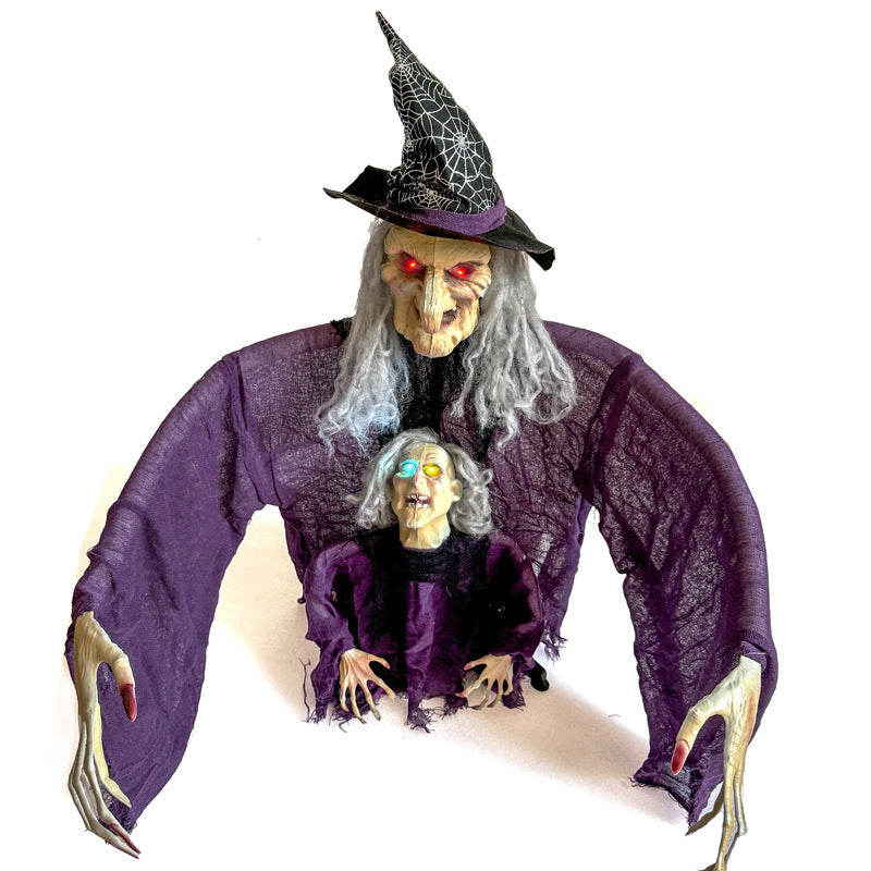 Halloween Parent-child Witch Ornaments Floor Outlet Luminous Decoration Home Ornaments