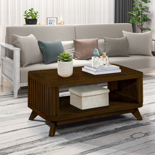 Table basse rectangulaire en bois
