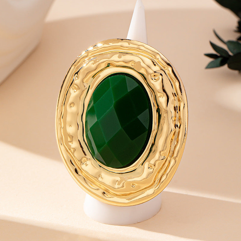 Fashion Metal Geometry Round Piece Ear Studs Necklace Bracelet Ring Jewelry Set Jewelry & Accessories