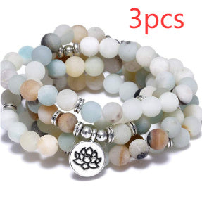 Amazon Stone Tiger Eye Stone Bracelet Necklace 108 Buddha Beads Lotus Bracelet Jewelry & Accessories
