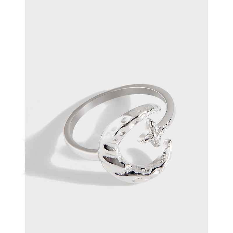 Small Design Sense, Simple Temperament, Folds, Star And Moon Exquisite Ring /Jewelry & Accessories
