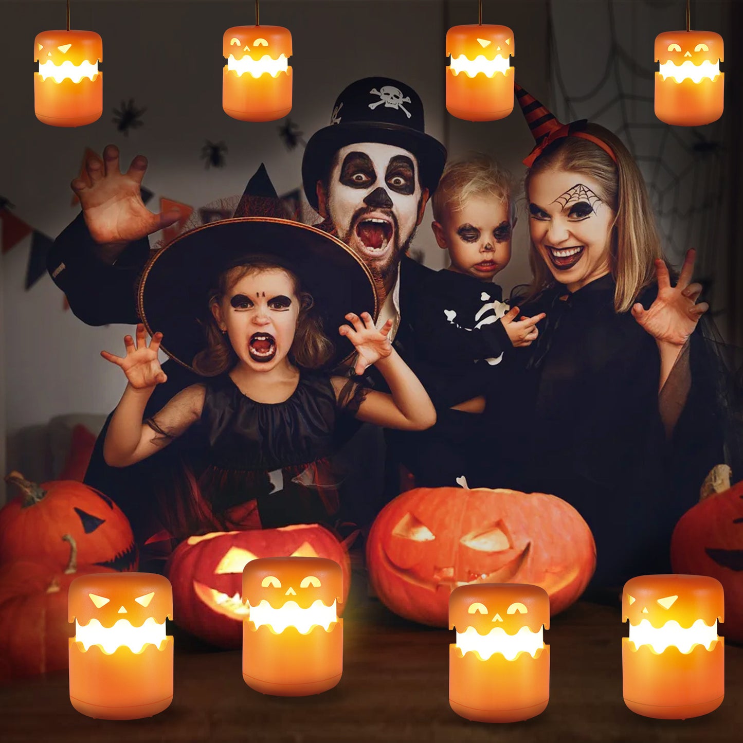 Halloween Pumpkin Lamp Foldable Portable Small Night Lamp Home Ornaments