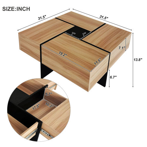Unique Design Coffee Table With 4 Hidden Storage Compartments Furniture