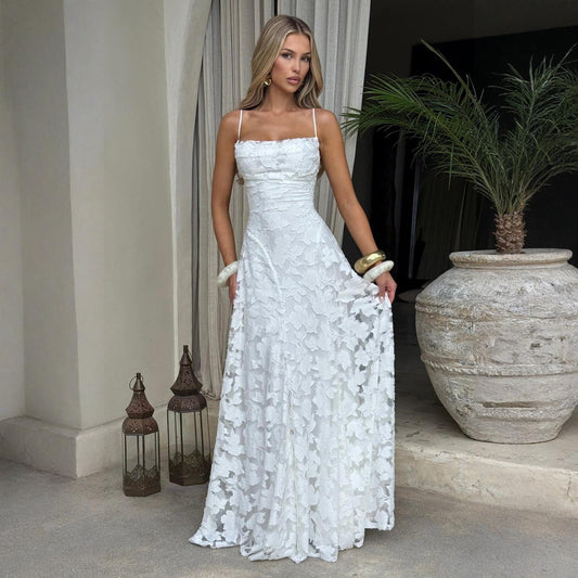 Summer Women's Sexy Sling Chiffon Elegant Backless Dress Women's Garments Apparel / Clothing
