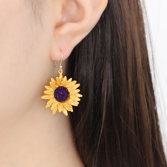 Bijoux de niche à crochet d'oreille tournesol