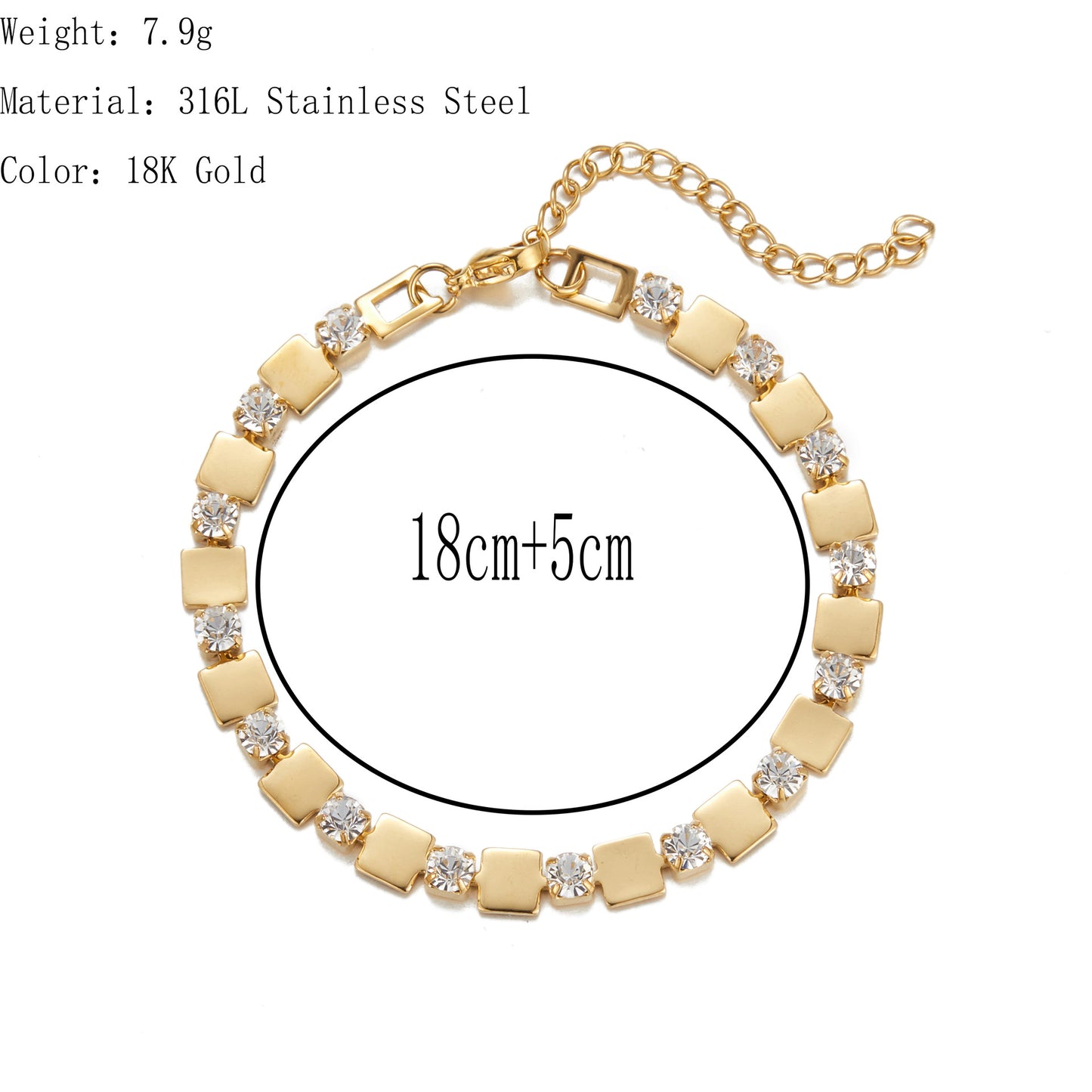 Fashionable 18K Titanium Steel Bracelet Hip-hop And Niche Style Jewelry & Accessories