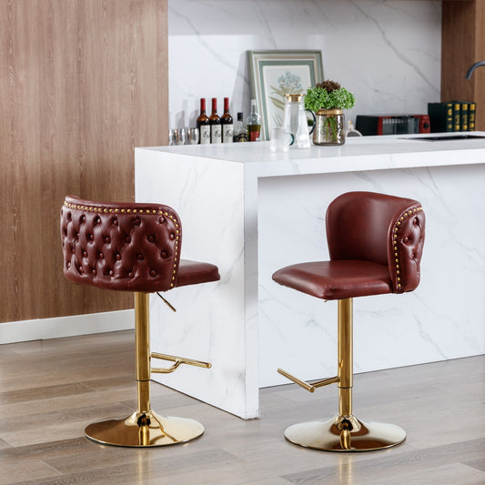 A A Furniture Swivel Barstools Adjustable Height, Modern PU Upholstered Stools Furniture