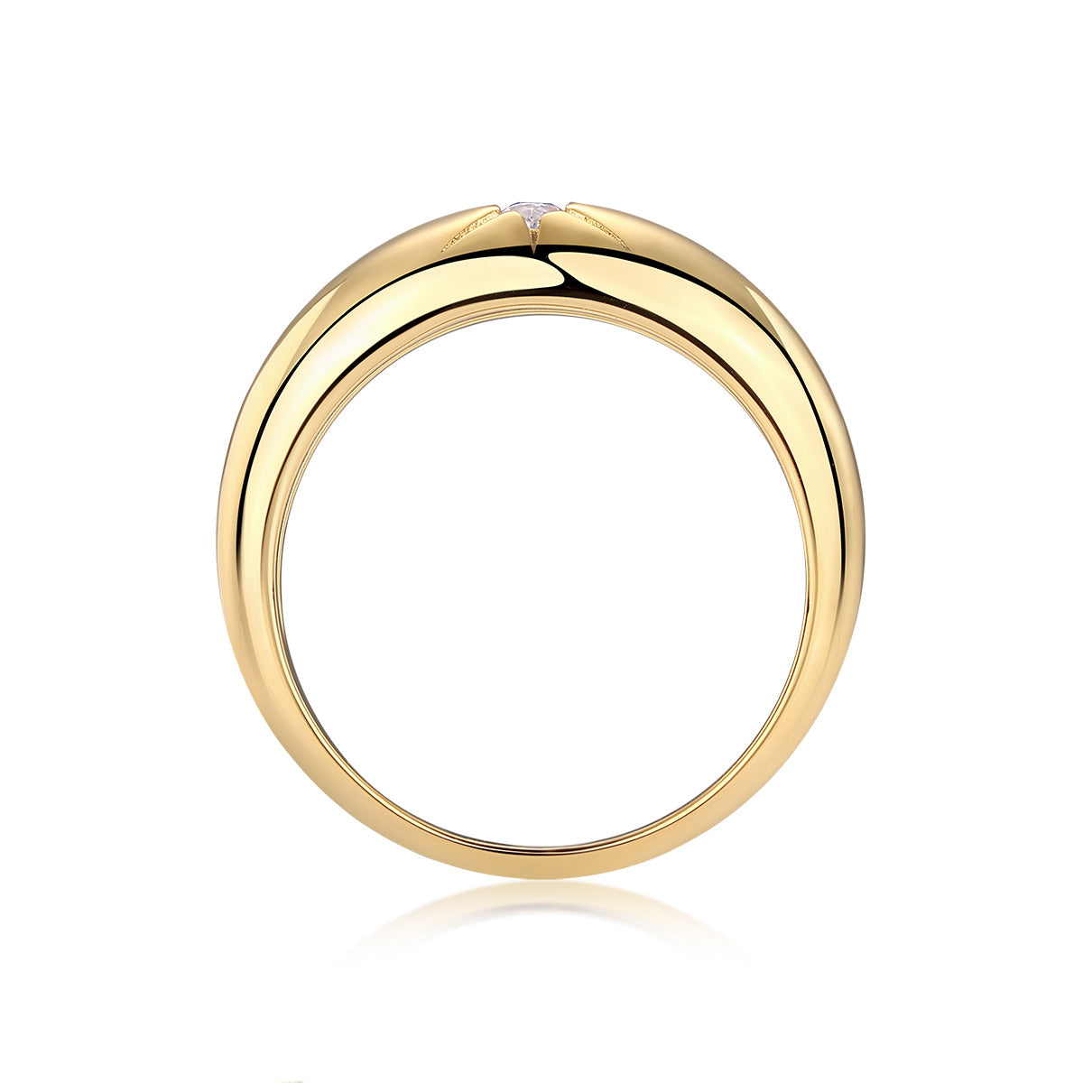 Eight-prong Radiance - A Fashionable And Luxurious Jewelry Piece Set With Moissanite S925 Sterling Silver And Gold-plated Diamond Jewelry & Accessories