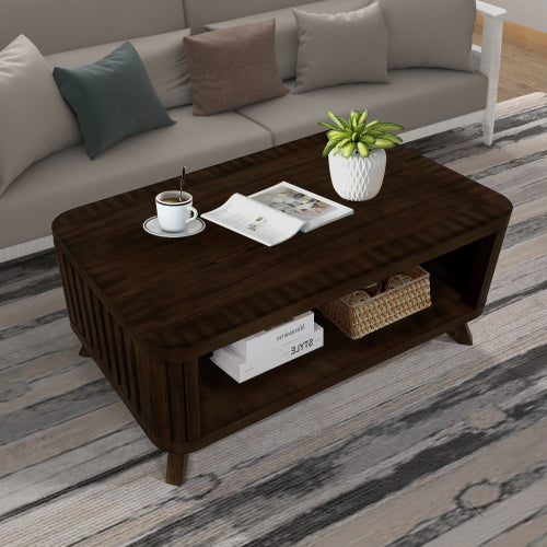 Table basse rectangulaire en bois