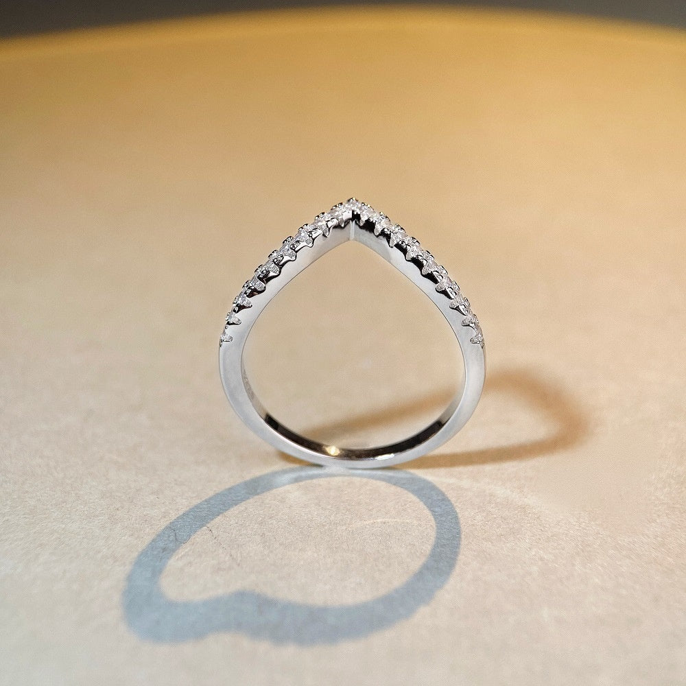 S925 Sterling Silver Platinum-plated Band Exquisite Ring Jewelry & Accessories