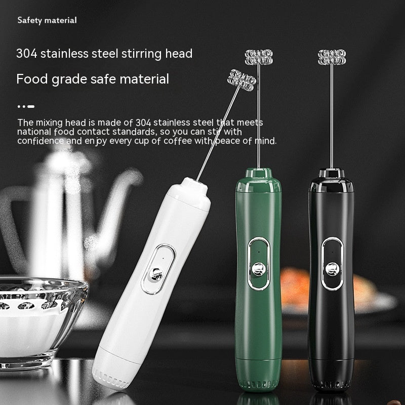 Milk Frother Egg Beater Coffee Frother Household Electric Milk Stirring Battery Handheld Blender Appliances Home Essentials