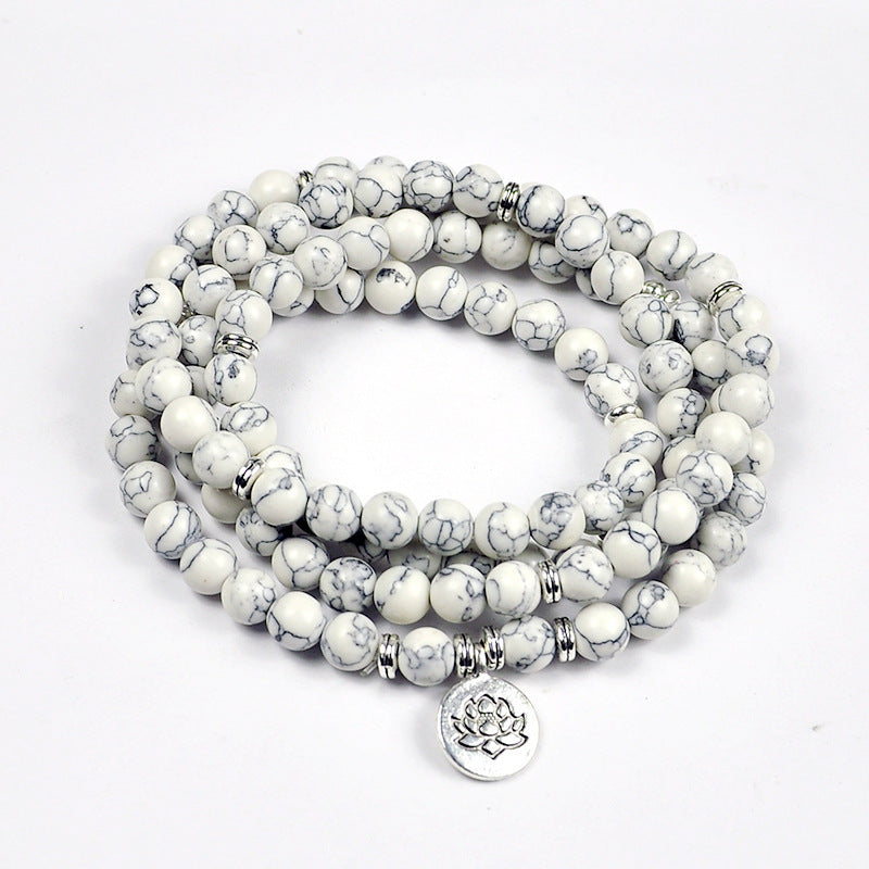 Amazon Stone Tiger Eye Stone Bracelet Necklace 108 Buddha Beads Lotus Bracelet Jewelry & Accessories