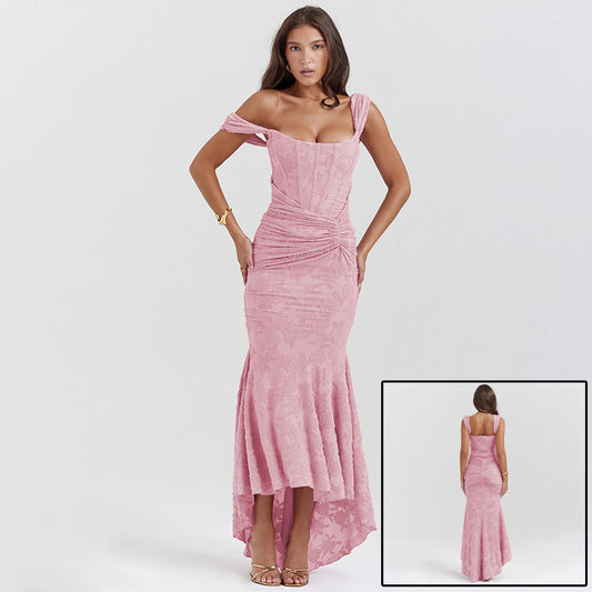 Mozision Off-shoulder Backless Sexy Evening Dress For Women Purple Sleeveless Strapless Ruched Bodycon Club Party Dress Women's Garments Apparel / Clothing