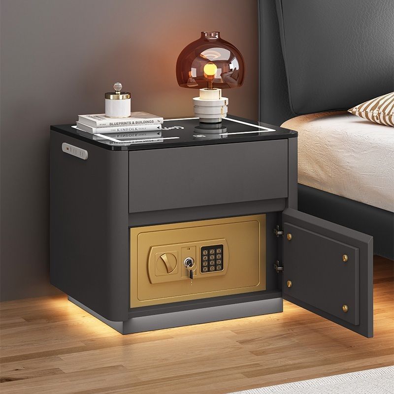 Home Bedroom Multi-functional Smart Safe Bedside Table Wireless Integrated Charging Safe Furniture
