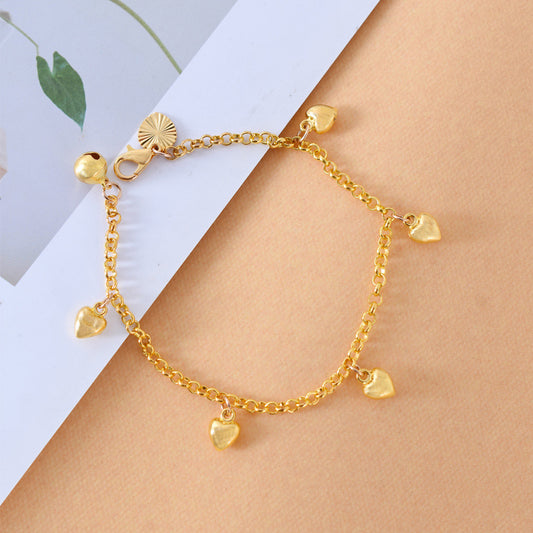 Nouveau bracelet cœur simple et polyvalent pour femme, bijoux tendance