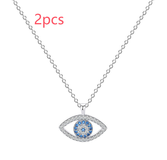 s925 Sterling Silver Jewelry European and American Atmospheric Demon Eye Necklace Eye Pendant Jewelry / Accessories