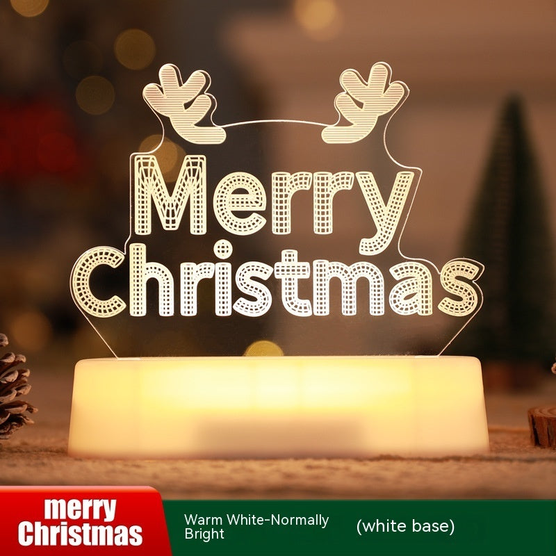 Christmas Decoration 3D Lamp Acrylic LED Night Lights New Year Valentines Day Christmas Kids Gift Christmas Ornaments Home Ornaments