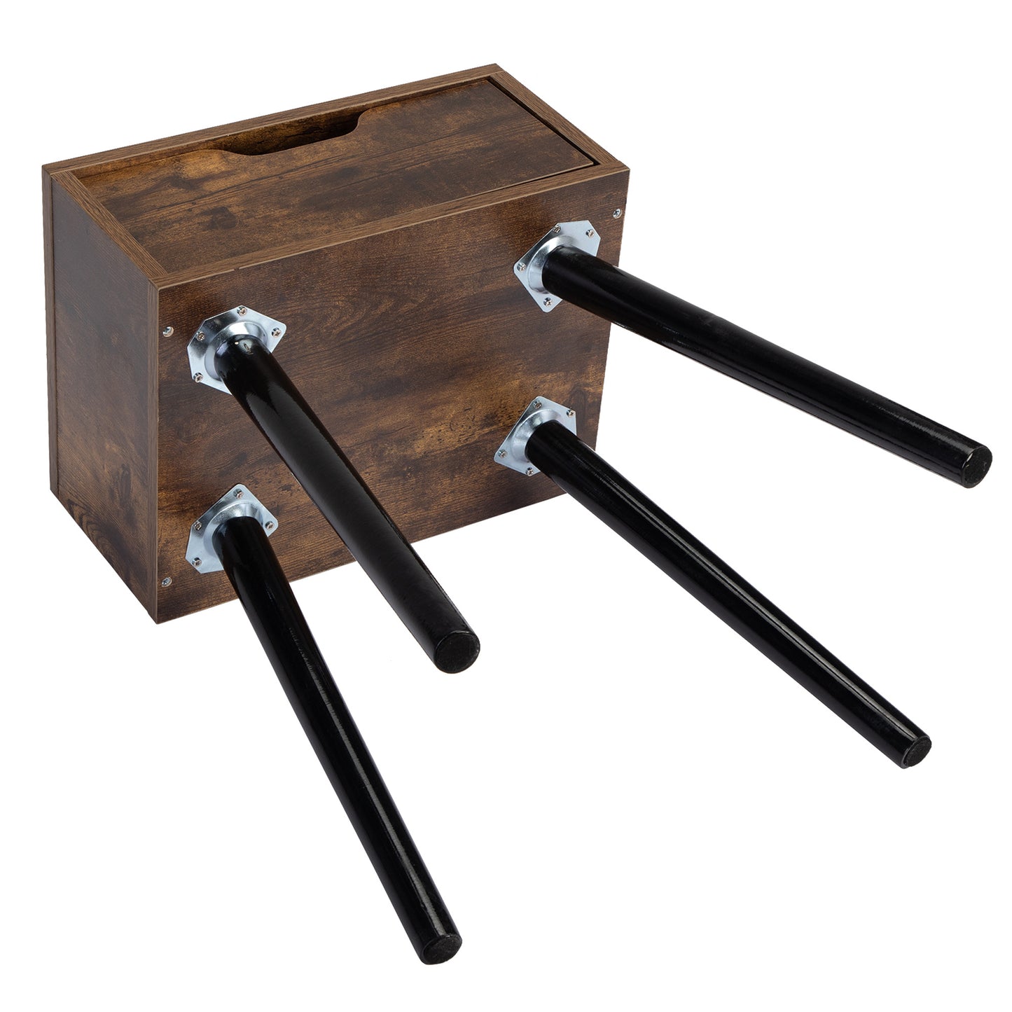 Set Of 2 Mid Century Wood Side Tables W  Storage Drawer For Bedroom,Brown Black Furniture