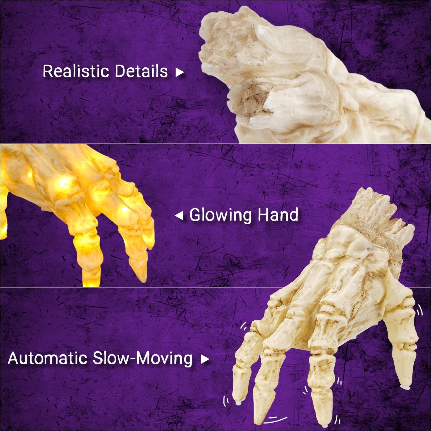 Halloween Electric Luminous Crawling Hand Animated Decoration Induction Luminous Decoration Zombie Hand With Spooky Sound Home Ornaments