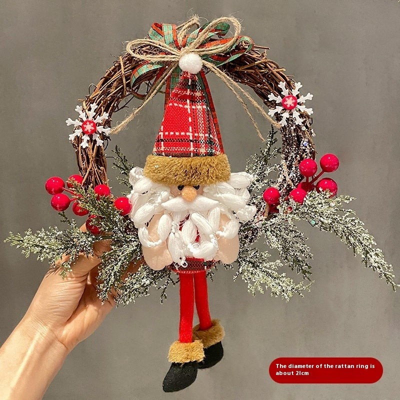 Old Man Snowman Elk Vine Ring Christmas Home Ornaments
