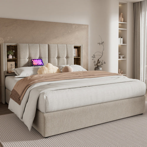 Linen Bed Frame Bedroom Furniture