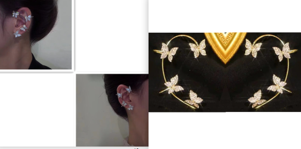 Fashion Earring Butterfly Ear Clip And Ear Hook Jewelry Jewelry / Accessories
