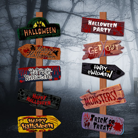 Creative Printing Halloween Decoration Props Paper Signs Home Ornaments