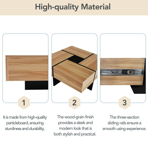Unique Design Coffee Table With 4 Hidden Storage Compartments Furniture