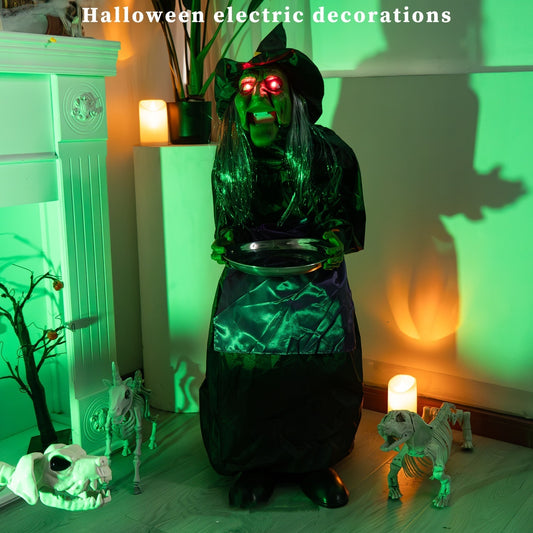 Halloween End Plate Witch Electric Voice-activated Induction Decoration Home Ornaments