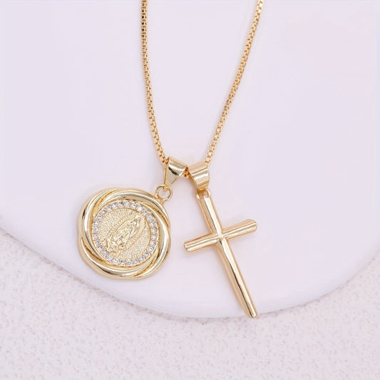 Inlaid Zircon Women's Simple Stylish Pendant Necklace Jewelry & Accessories