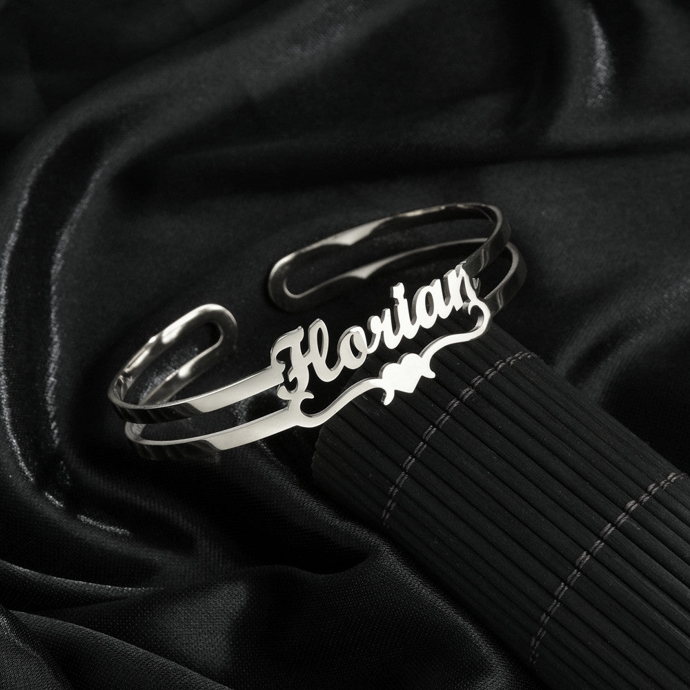 Customized Name Bracelet Personalized Custom Bangles Stainless Steel Jewelry / Accessories