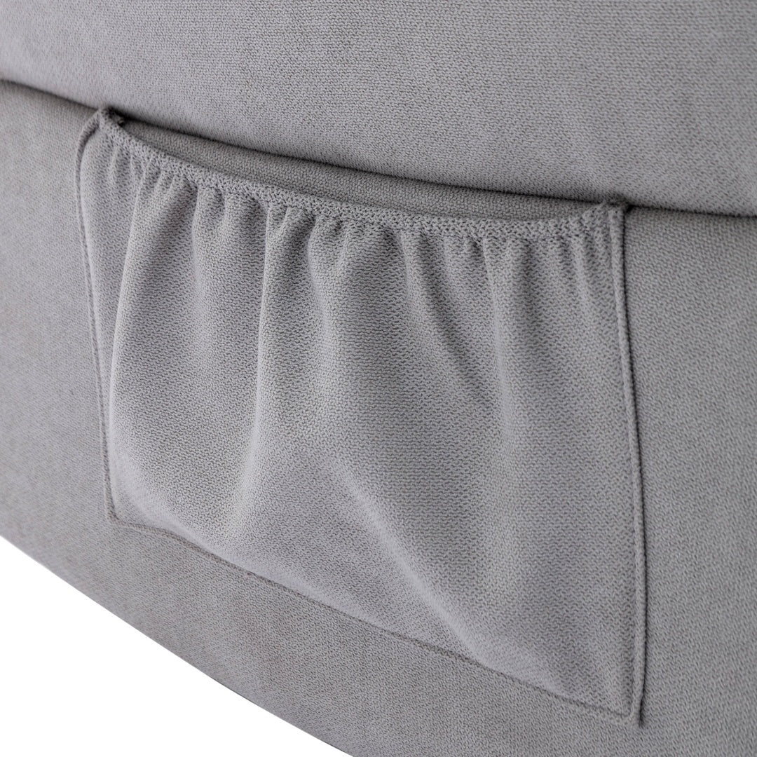 Recliner Chair For The Elderly, Fabric Upholstered Chair With Side Pockets, Recliner Armchair Adjustable For Living Room Bedroom,Gray Furniture