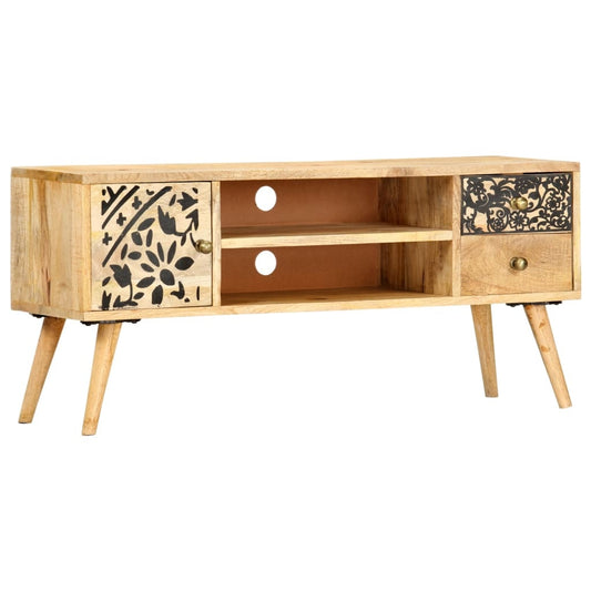 vidaXL TV Cabinet 100x30x45 cm Solid Mango Wood Furniture