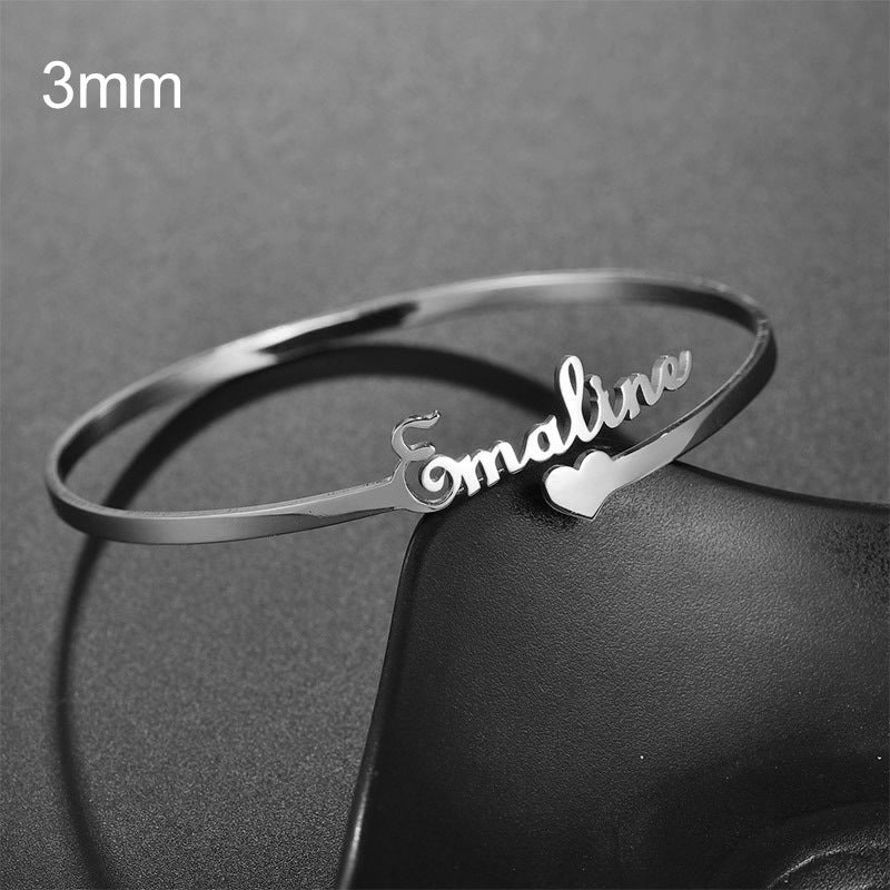 Customized Name Bracelet Personalized Custom Bangles Stainless Steel Jewelry / Accessories