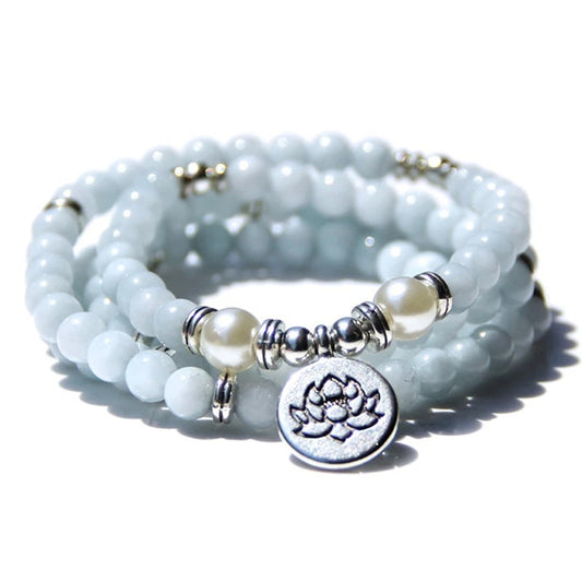 Amazon Stone Tiger Eye Stone Bracelet Necklace 108 Buddha Beads Lotus Bracelet Jewelry & Accessories