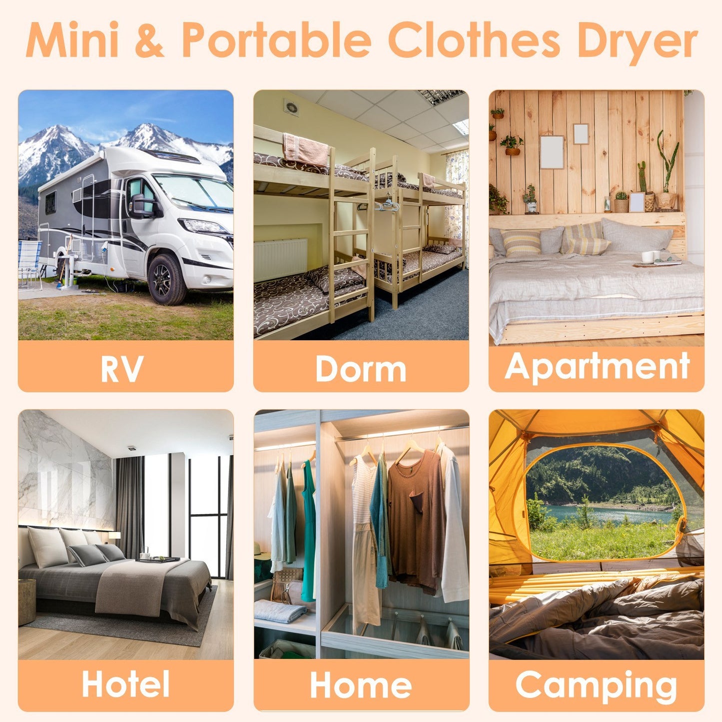 1Pc Portable Clothes Dryer Mini Dryer Foldable Dryer Machine With Timer UV Sterilization 2 Drying Modes Remote Control For Apartment Dorm RV Travel Home Appliances  Home Essentials