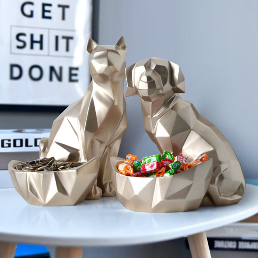 Décorations de meuble TV et de cave à vin en forme de chien porte-bonheur nordique