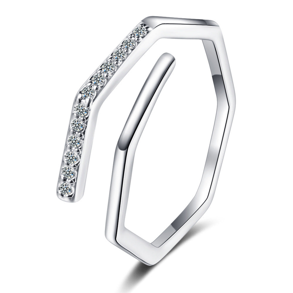 Single Diamond Ins Literary Ring Female