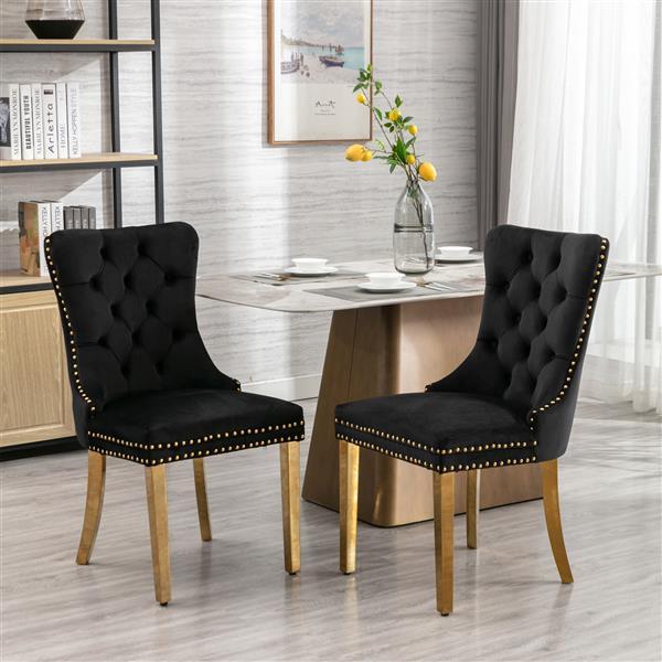 Furniture Collection-Modern, High-end, Tufted Solid Wood, Contemporary Velvet Upholstered Dining Chairs-Set Of 2 Pieces