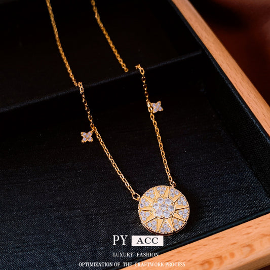 Round Pendant Necklace Fashion High-grade Clavicle Chain Fine All-match Jewelry & Accessories