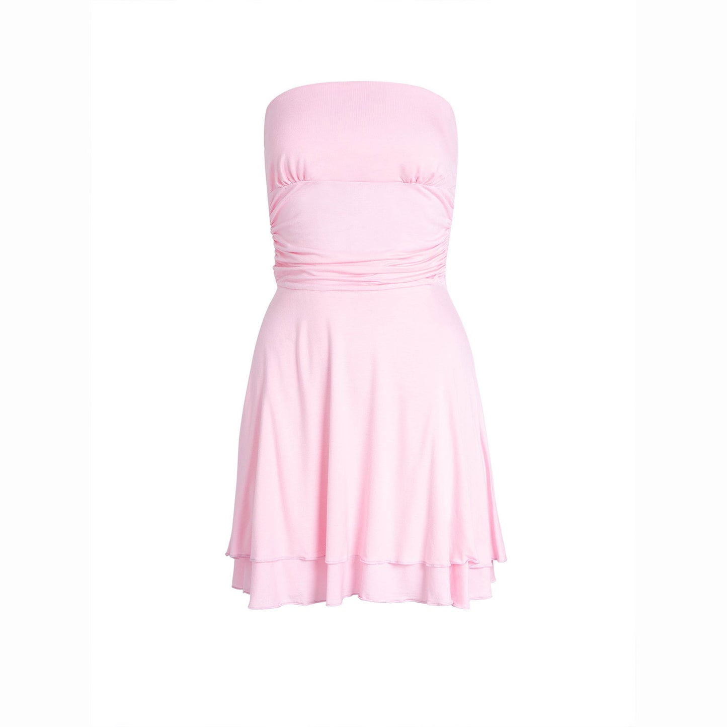 Y2K Tube-top Short Dress Summer Sexy Pleated Tight Dresses For Women's Garments Apparel / Clothing