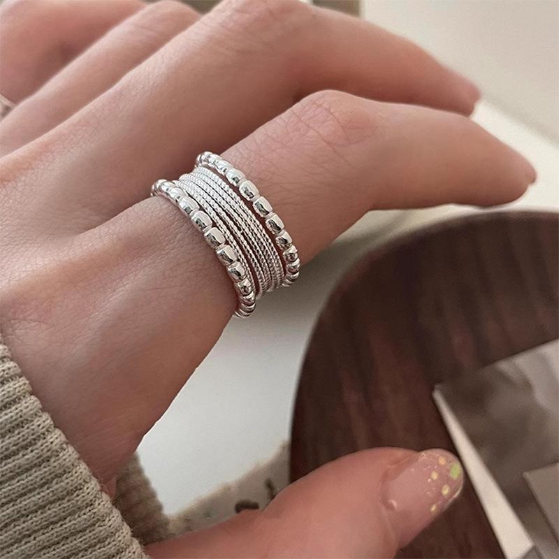Light Luxury Woven Twisted Multilayer Niche Design Opening Adjustable Exquisite Rings/Jewelry & Accessories