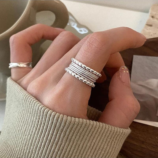 Light Luxury Woven Twisted Multilayer Niche Design Opening Adjustable Exquisite Rings/Jewelry & Accessories